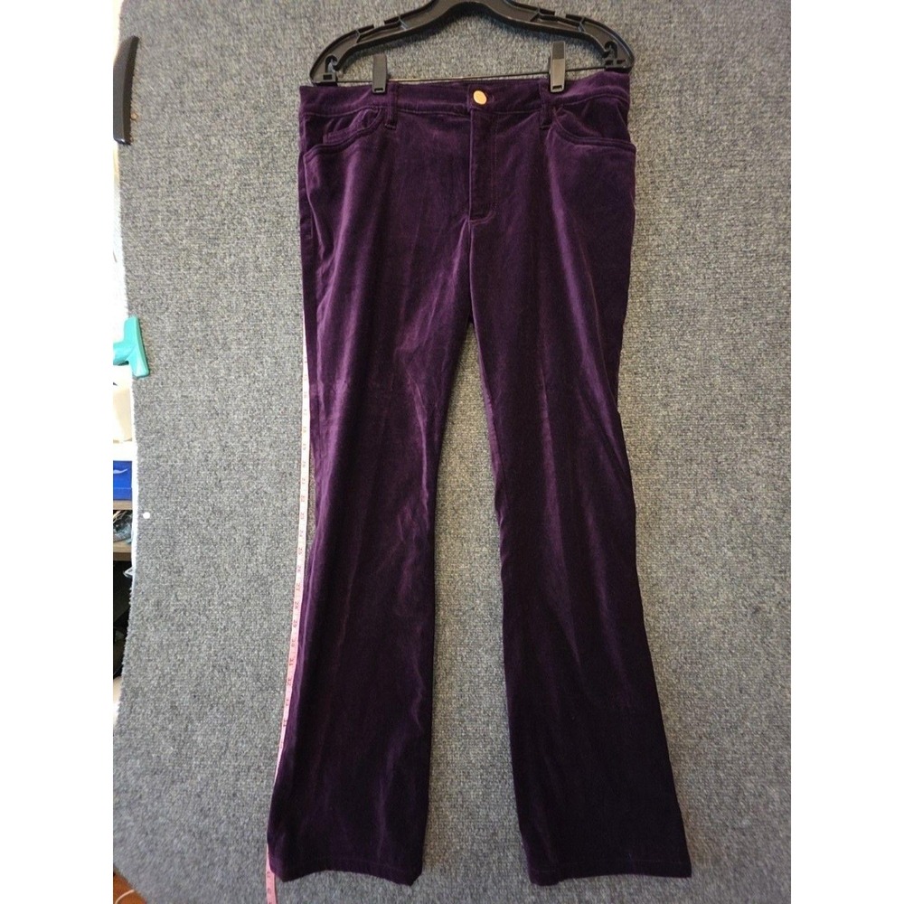 Lauren Ralph Lauren Pants Womens 12 Purple Velvet Bootcut Stretch Pockets